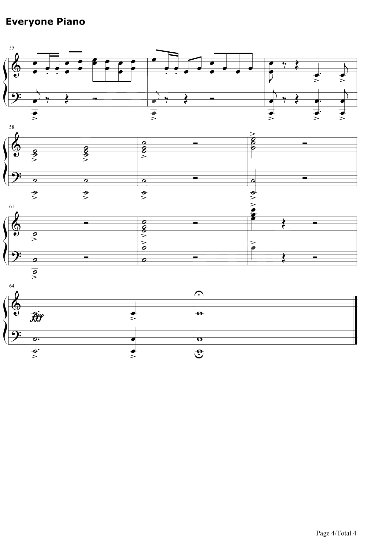 1812序曲钢琴谱-柴科夫斯基4