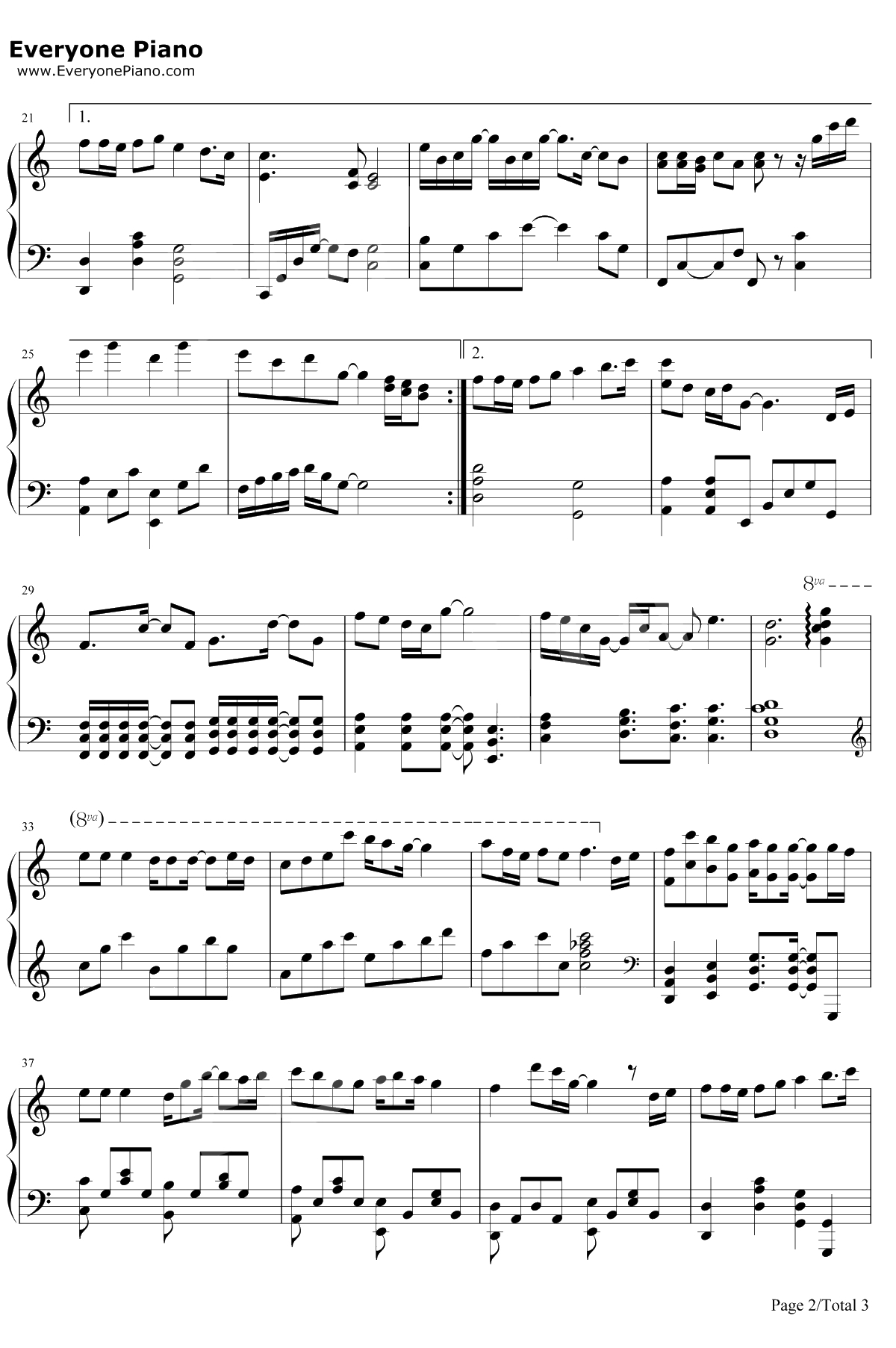 123木头人钢琴谱-黑Girl2