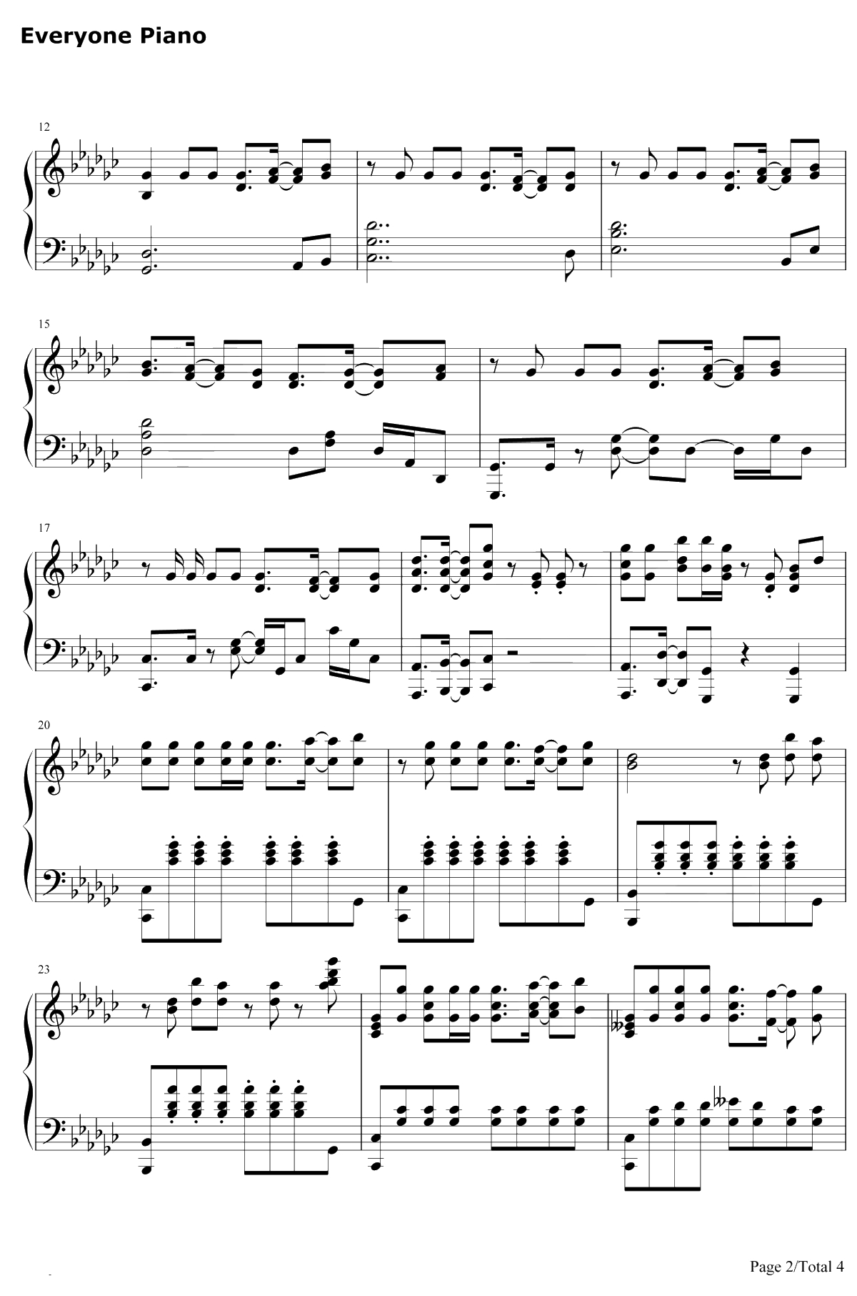 気ままな天使たち钢琴谱-わたてん☆5-天使降临到了我的身边OP2