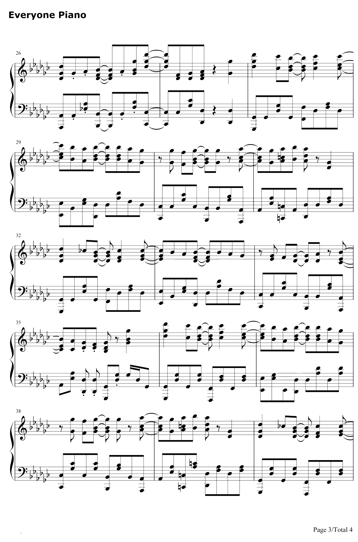 気ままな天使たち钢琴谱-わたてん☆5-天使降临到了我的身边OP3