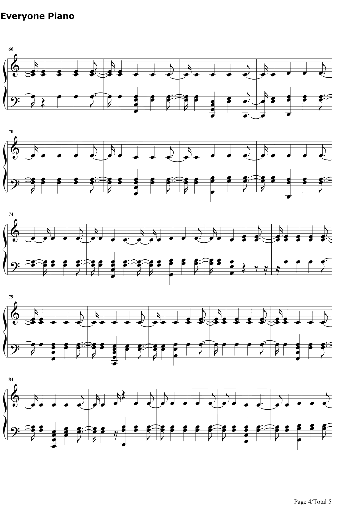 Walk on Water钢琴谱-EminemBeyonce4