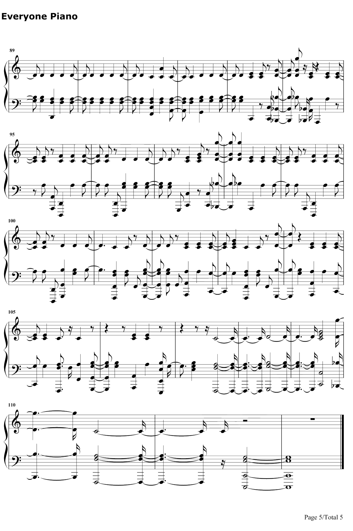 Walk on Water钢琴谱-EminemBeyonce5