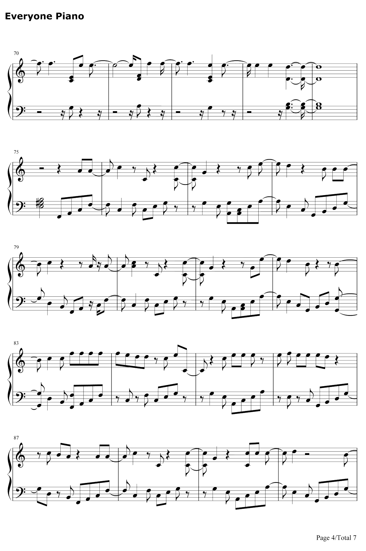 Too Much ToAsk钢琴谱-NiallHoran4