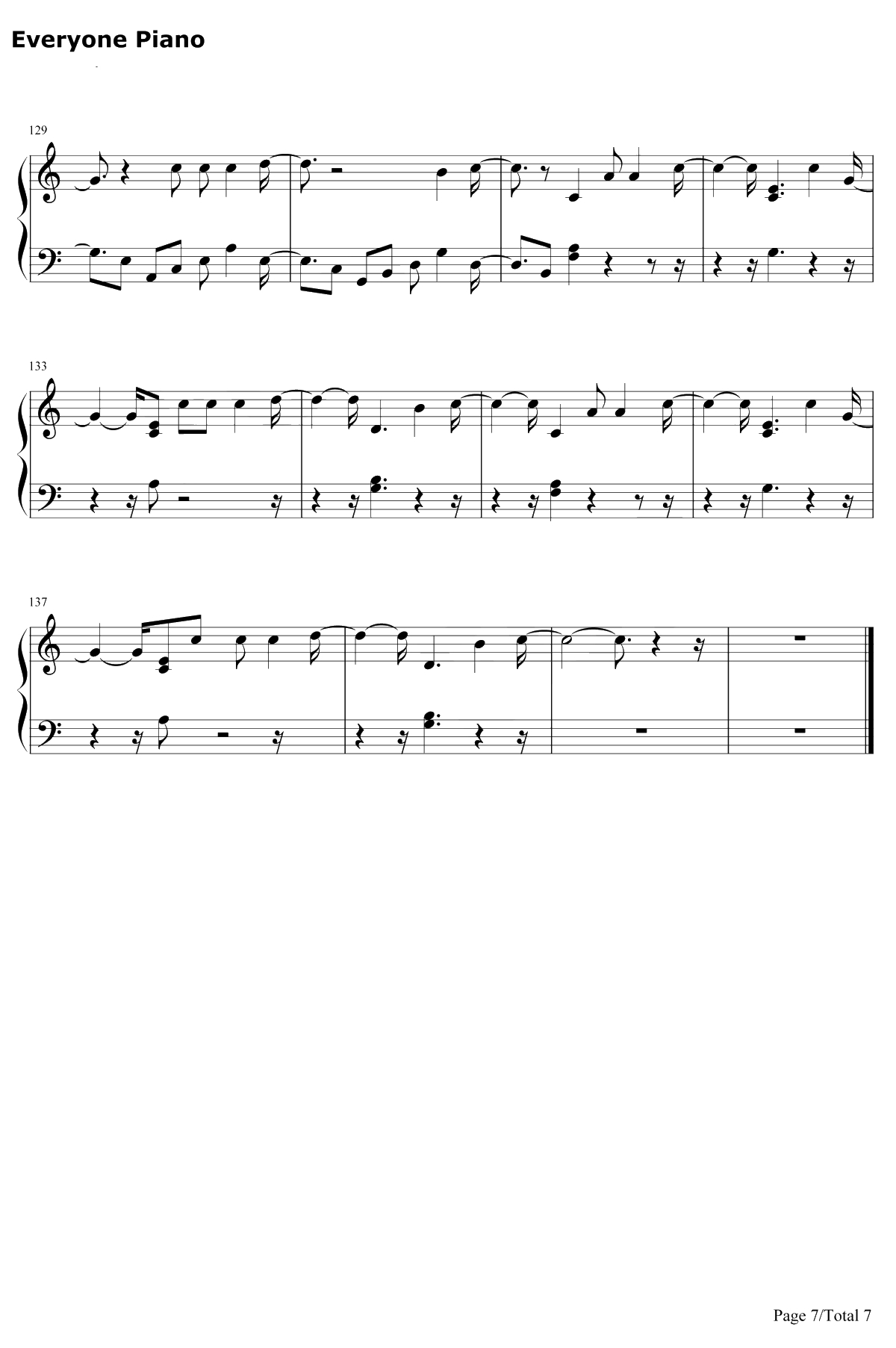 Too Much ToAsk钢琴谱-NiallHoran7