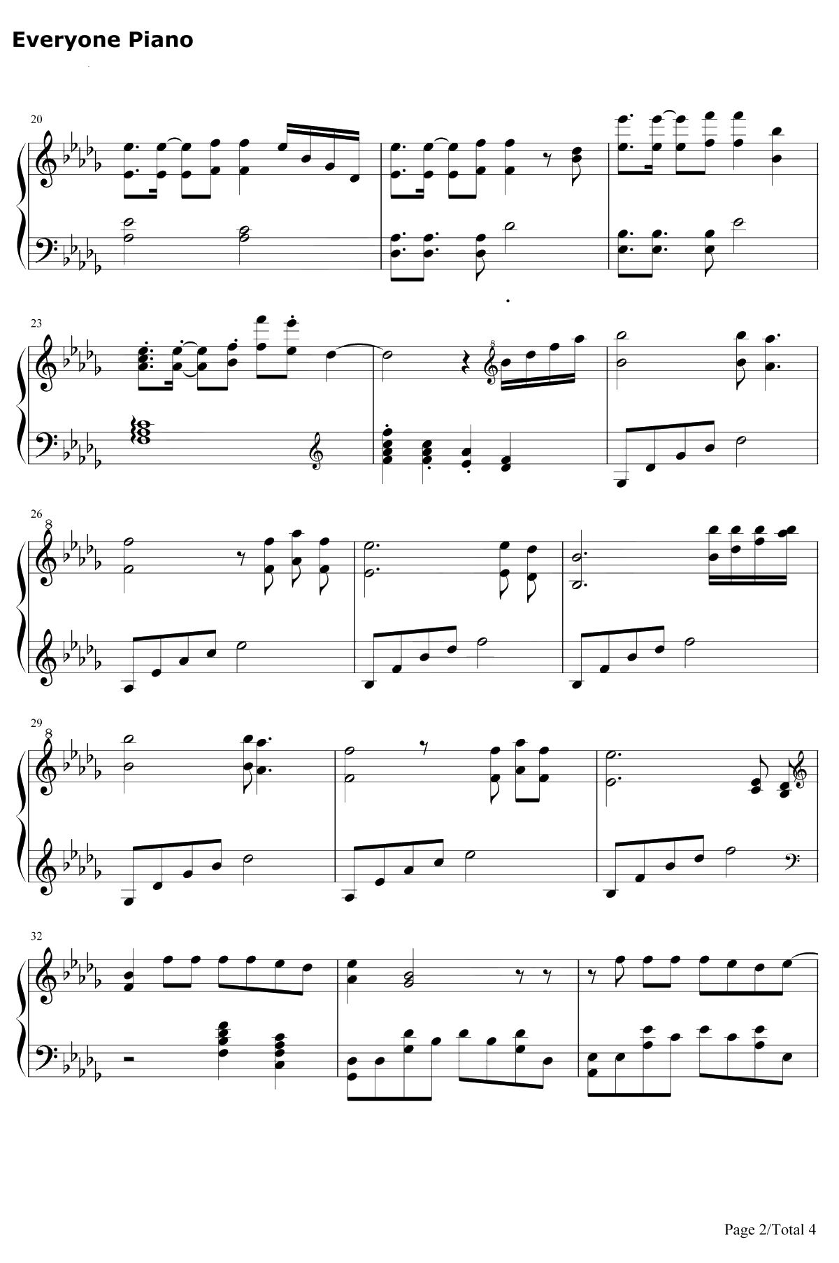 SaveMe钢琴谱-防弹少年团2