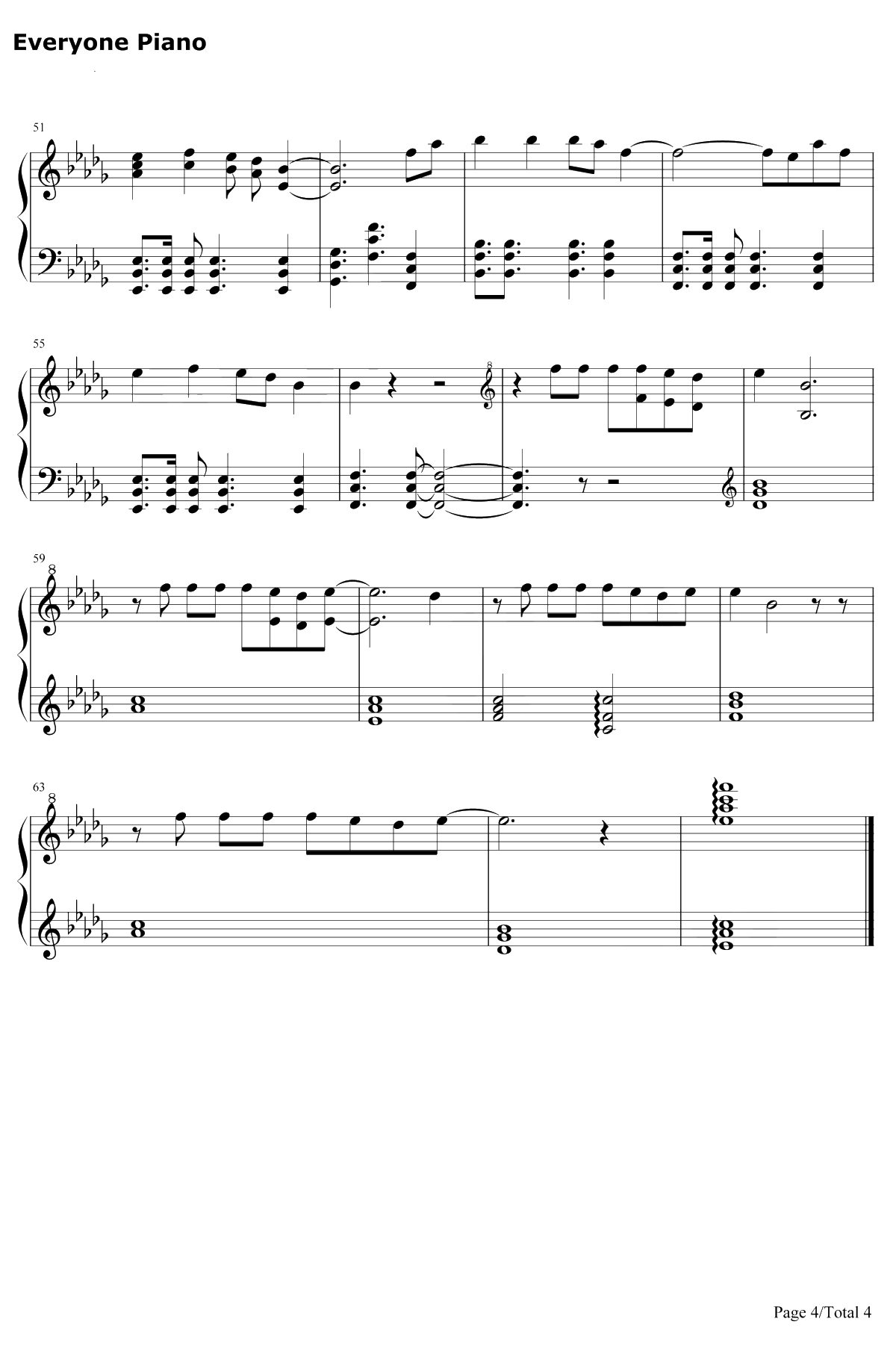 SaveMe钢琴谱-防弹少年团4