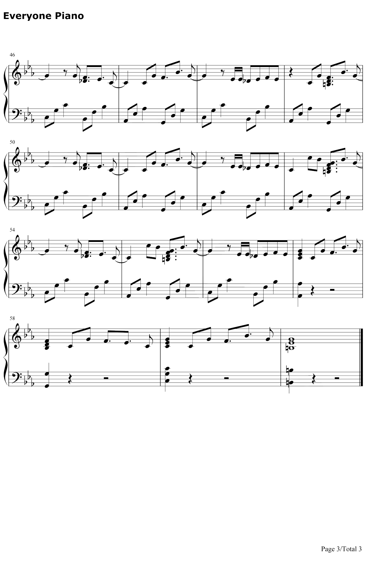 Stronger Than You钢琴谱-Estelle-史帝芬宇宙OST3