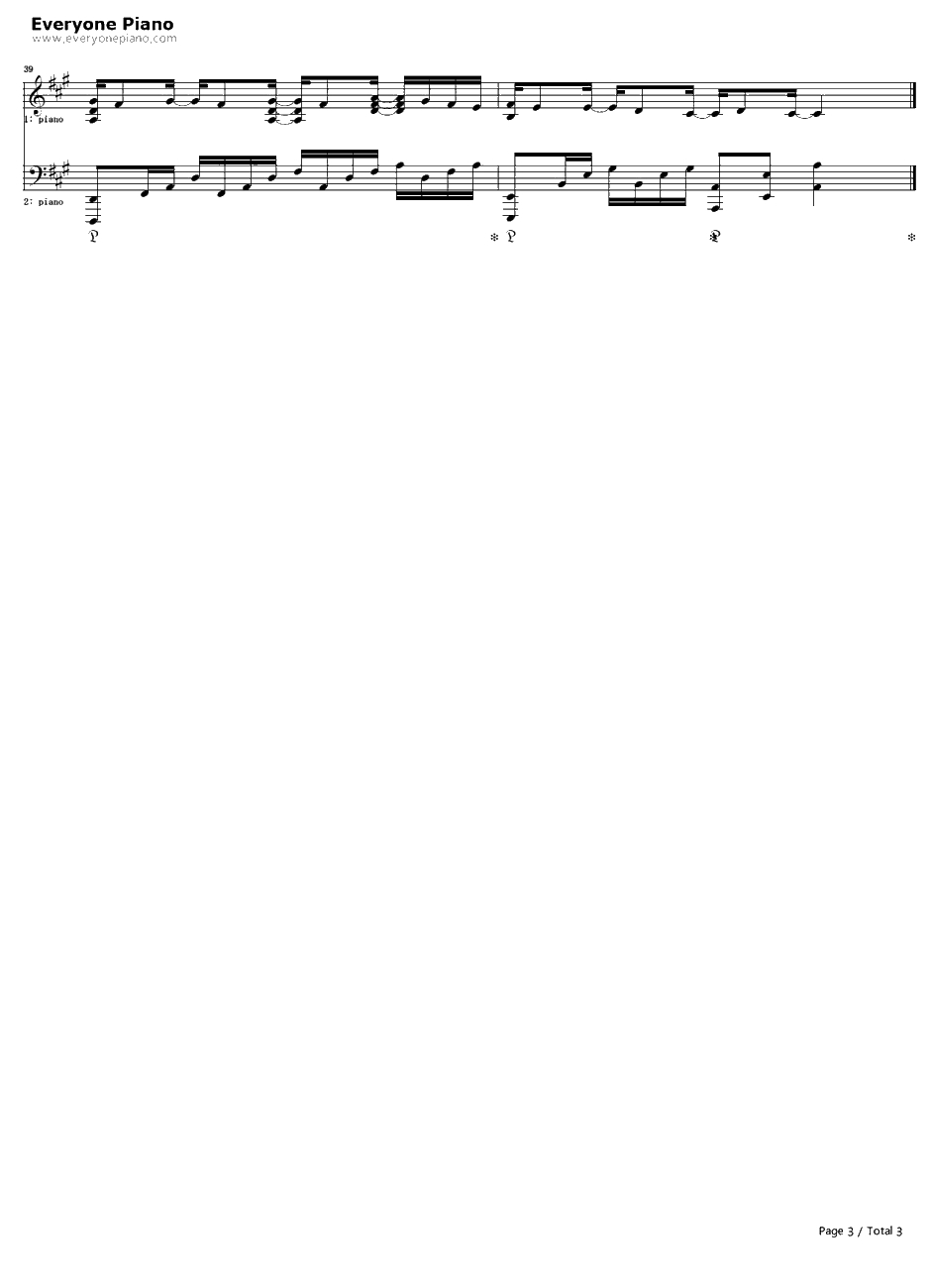 雨とアスファルト钢琴谱-初音ミク3