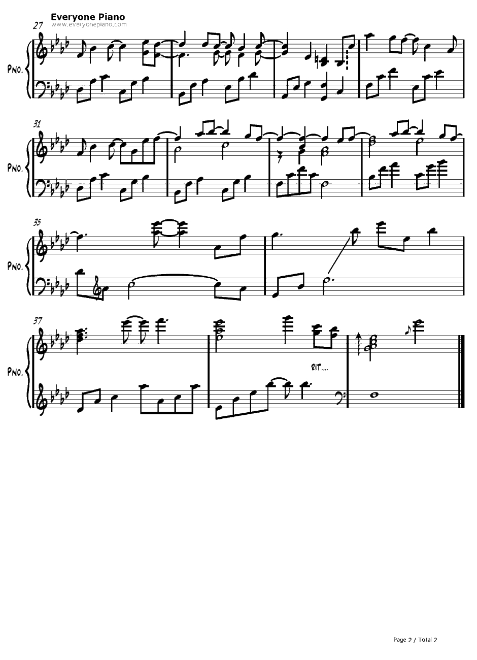 愛钢琴谱-坂本昌行-爱-兽之奏者OST2