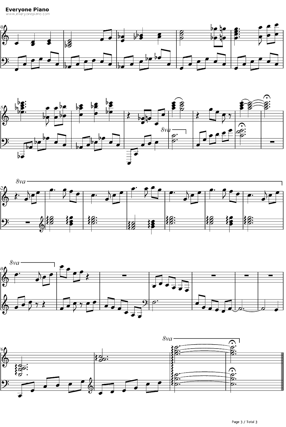 メインテーマ钢琴谱-天门（天門）-云之彼端约定的地方OST13