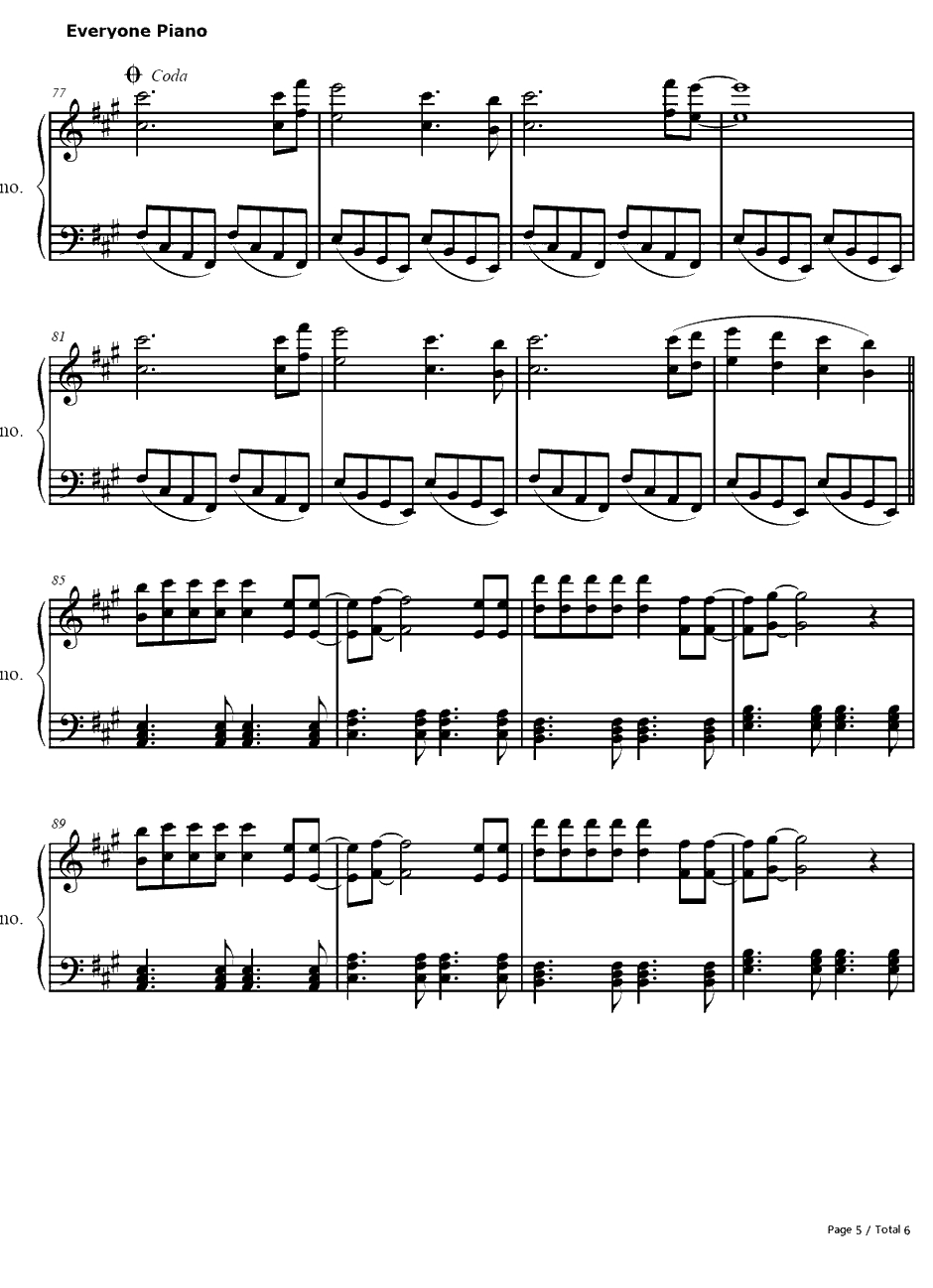 爱·おぼえていますか钢琴谱-饭岛真理-超时空要塞可曾记得爱主题曲5