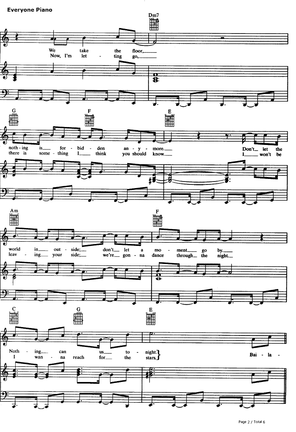 Bailamos钢琴谱-EnriqueIglesias2