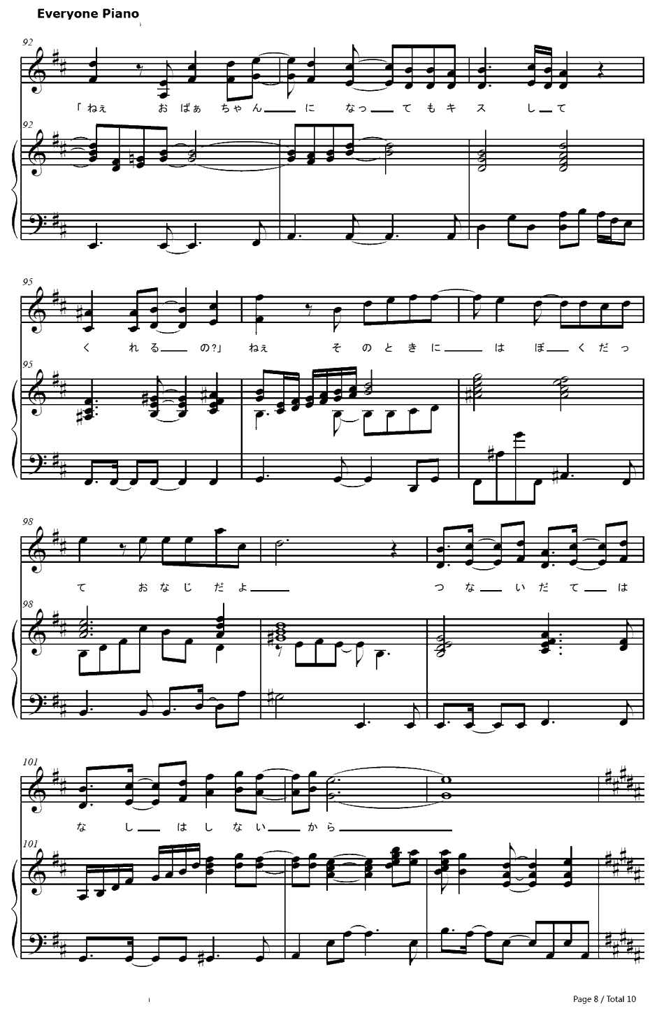 キッス～帰り道のラブソング～钢琴谱-テゴマス-恋爱情结ED18