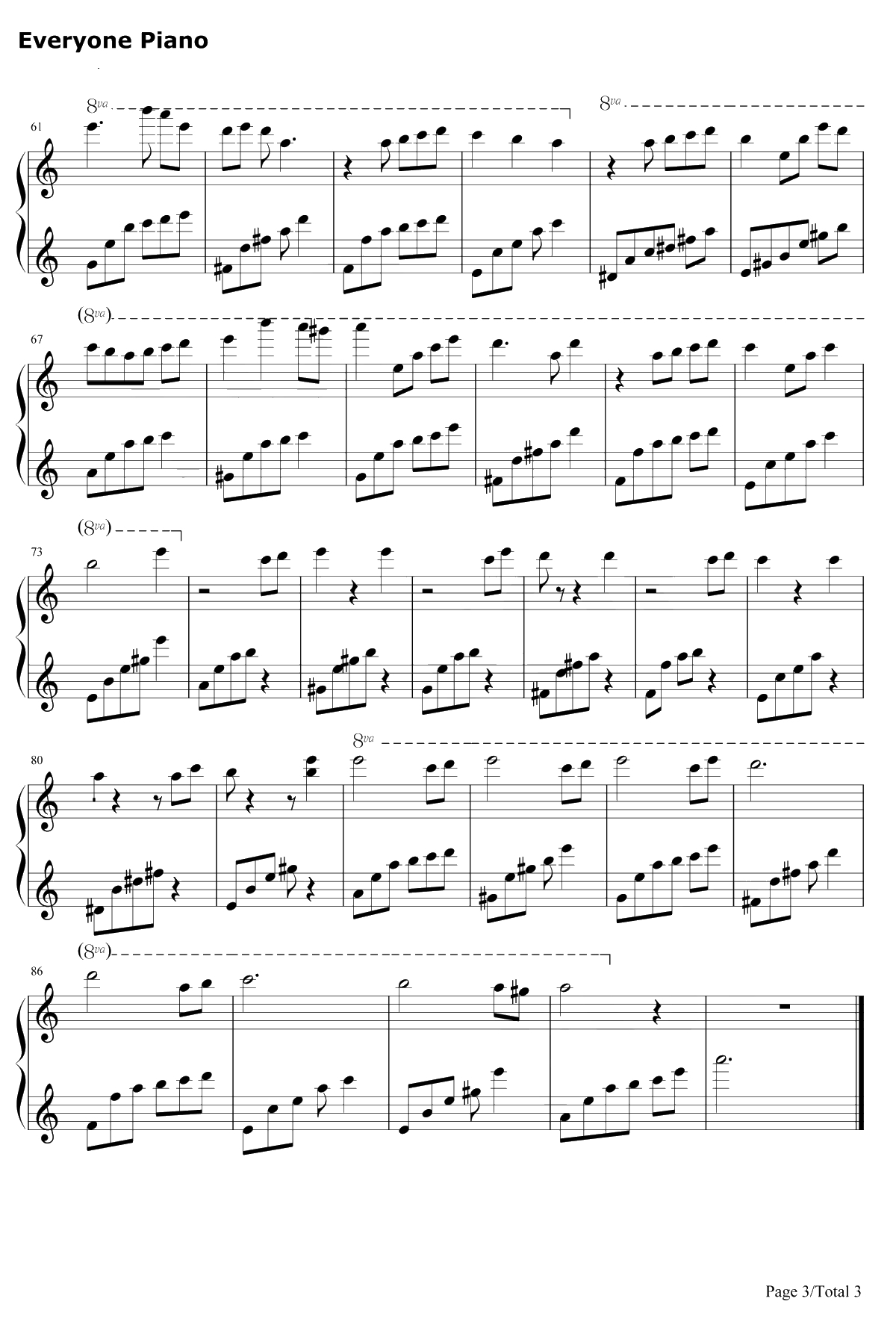 Memory钢琴谱-IB-回忆-IB恐怖美术馆主题曲3