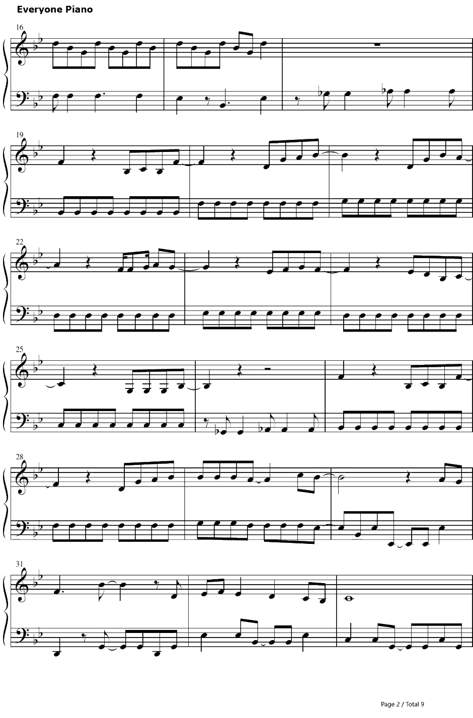 笑颜に会いたい钢琴谱-滨田理恵-橘子酱男孩OP2