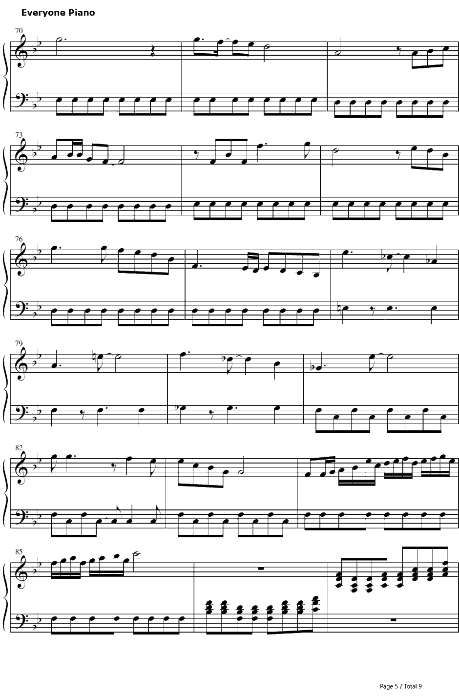 笑颜に会いたい钢琴谱-滨田理恵-橘子酱男孩OP5