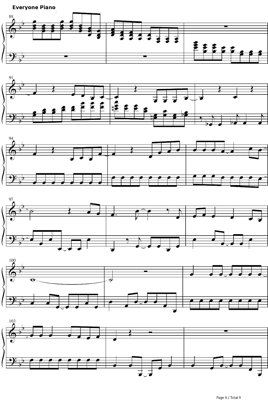 笑颜に会いたい钢琴谱-滨田理恵-橘子酱男孩OP6