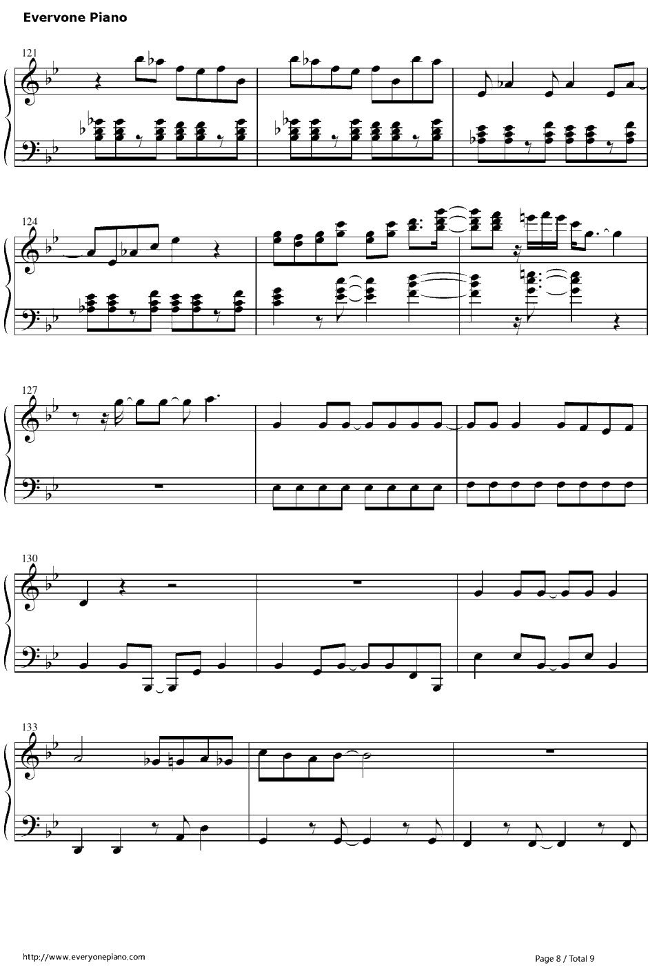 笑颜に会いたい钢琴谱-滨田理恵-橘子酱男孩OP8