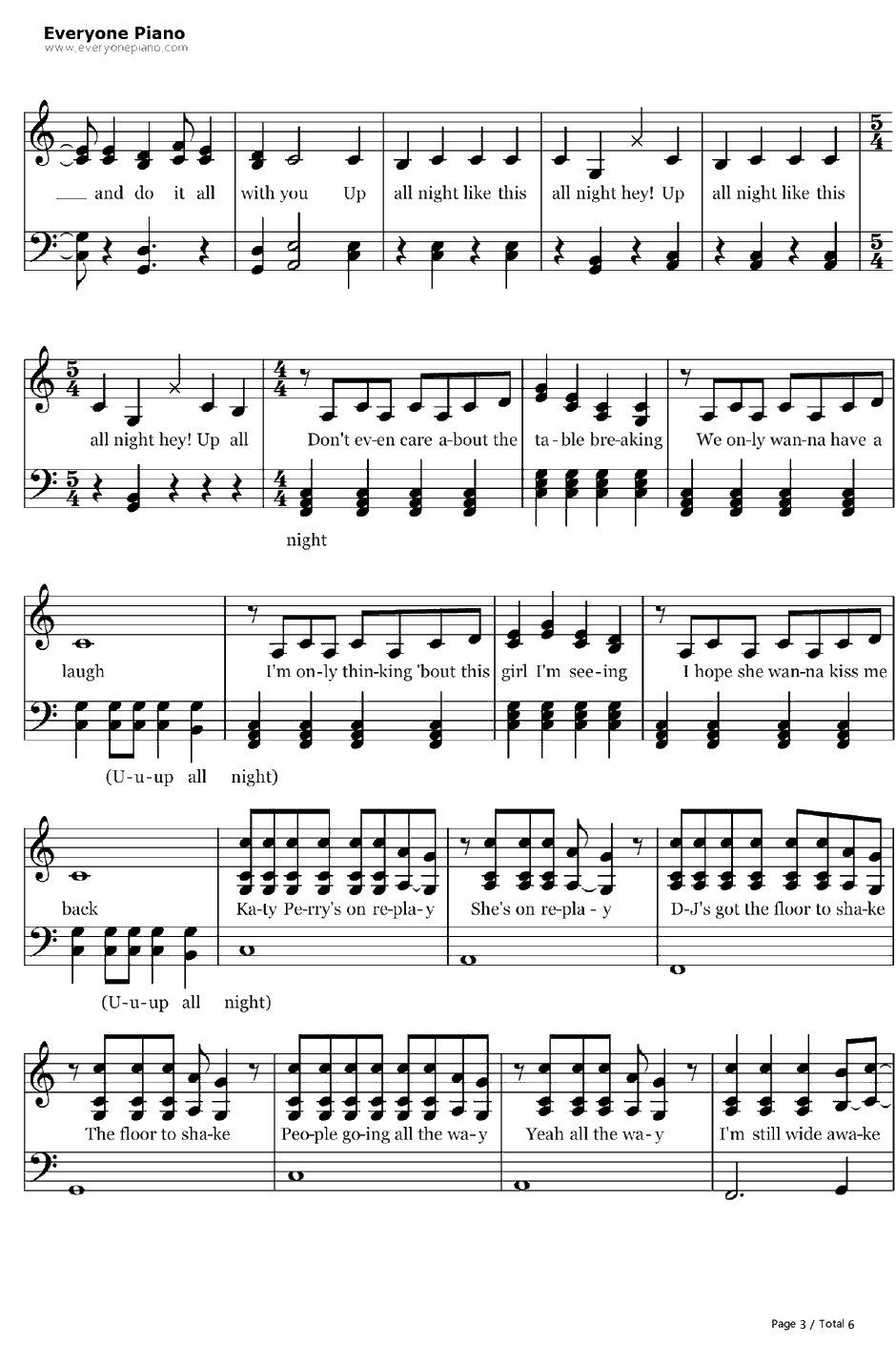 Up All Night钢琴谱-OneDirection3