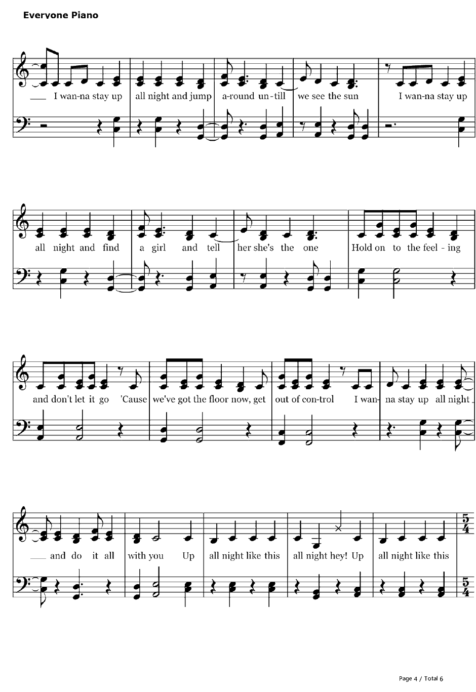 Up All Night钢琴谱-OneDirection4