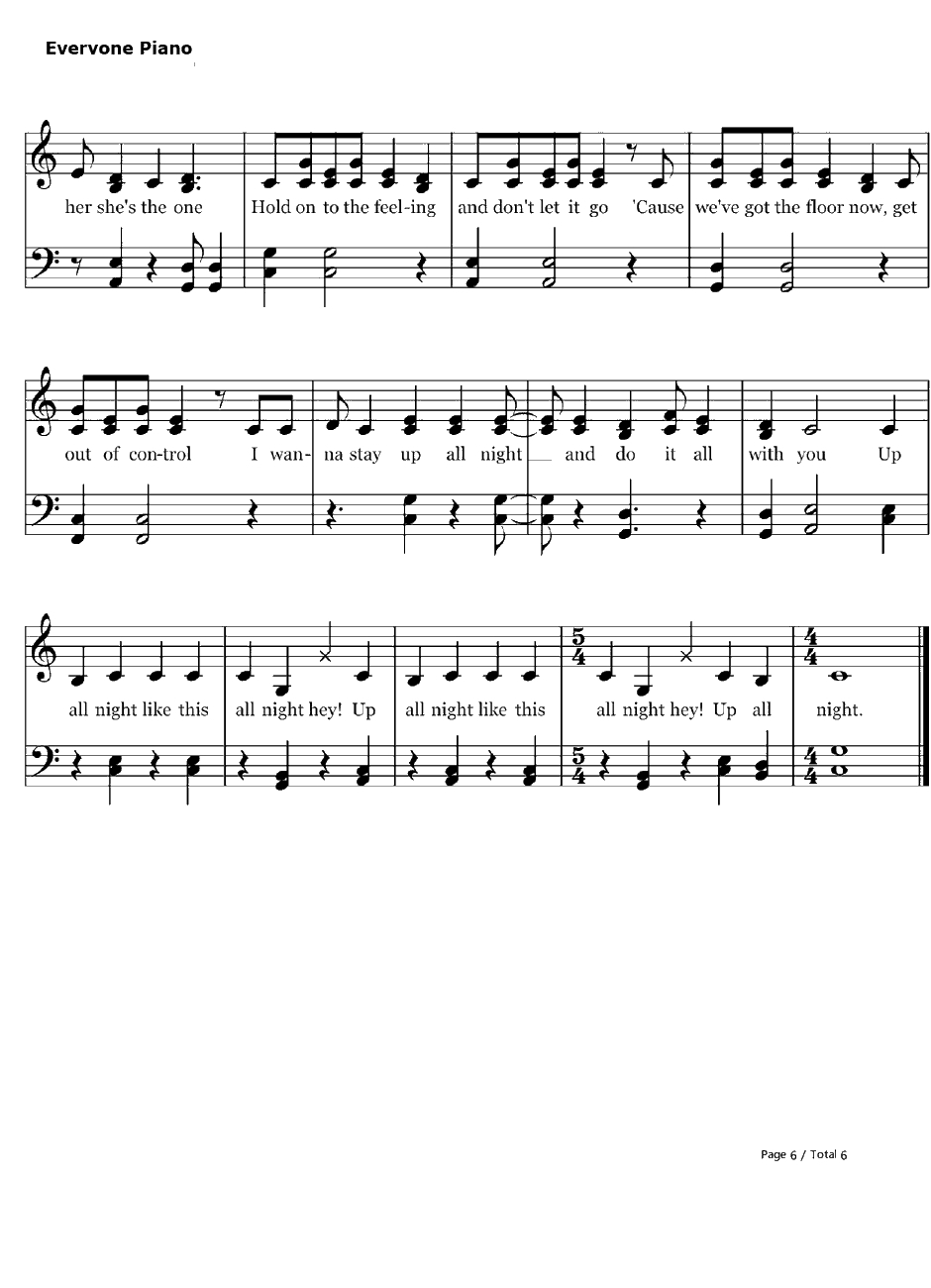 Up All Night钢琴谱-OneDirection6