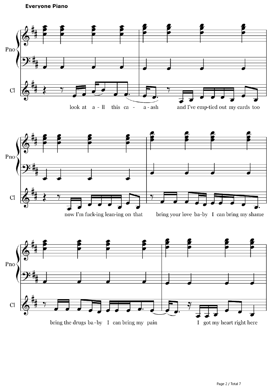 Wicked Games钢琴谱-TheWeeknd　-伴奏2