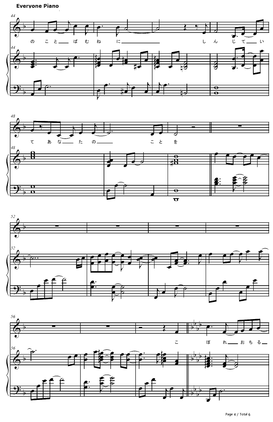 心のままに钢琴谱-コミネリサ-武装机甲插曲4