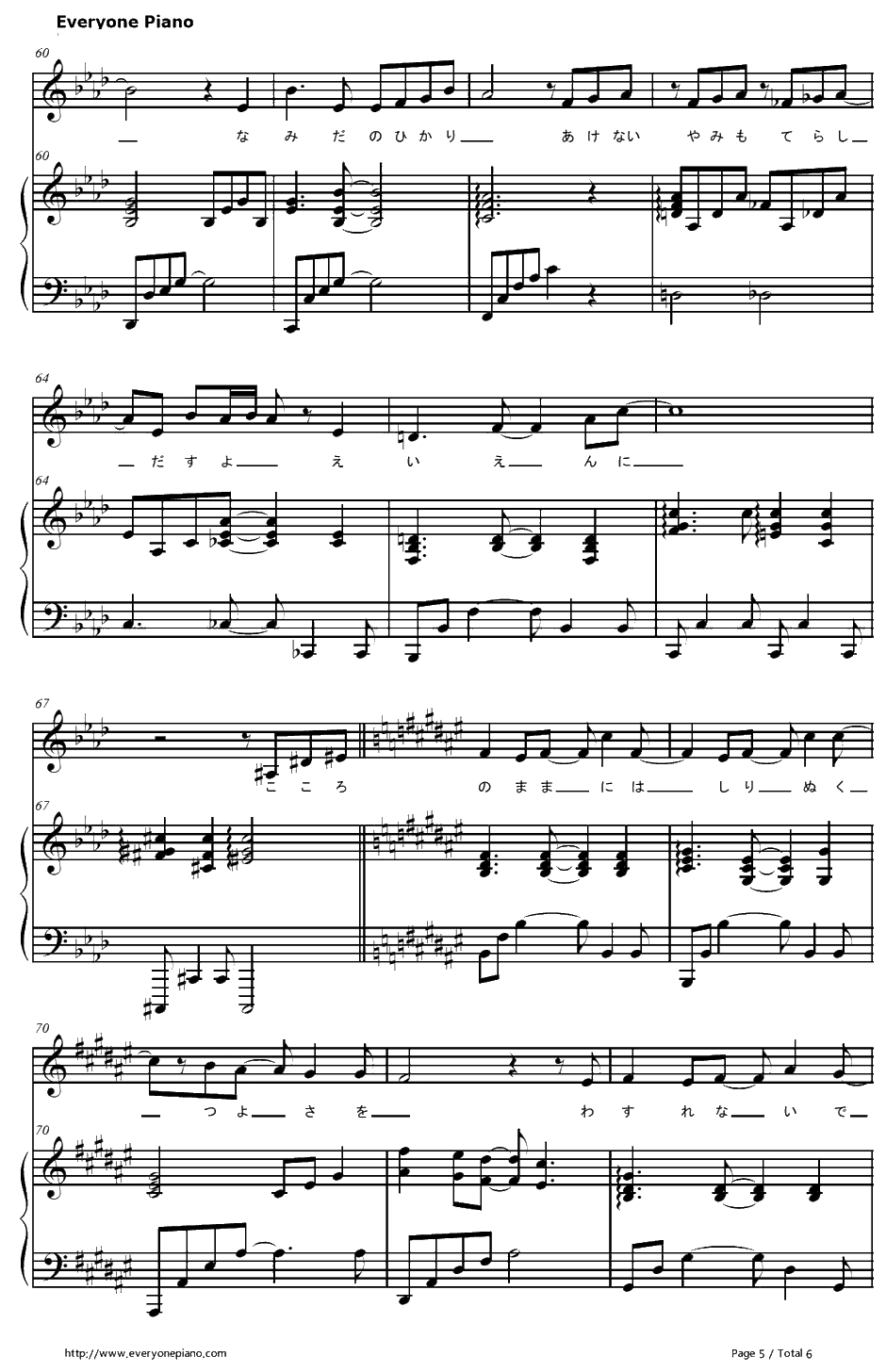 心のままに钢琴谱-コミネリサ-武装机甲插曲5