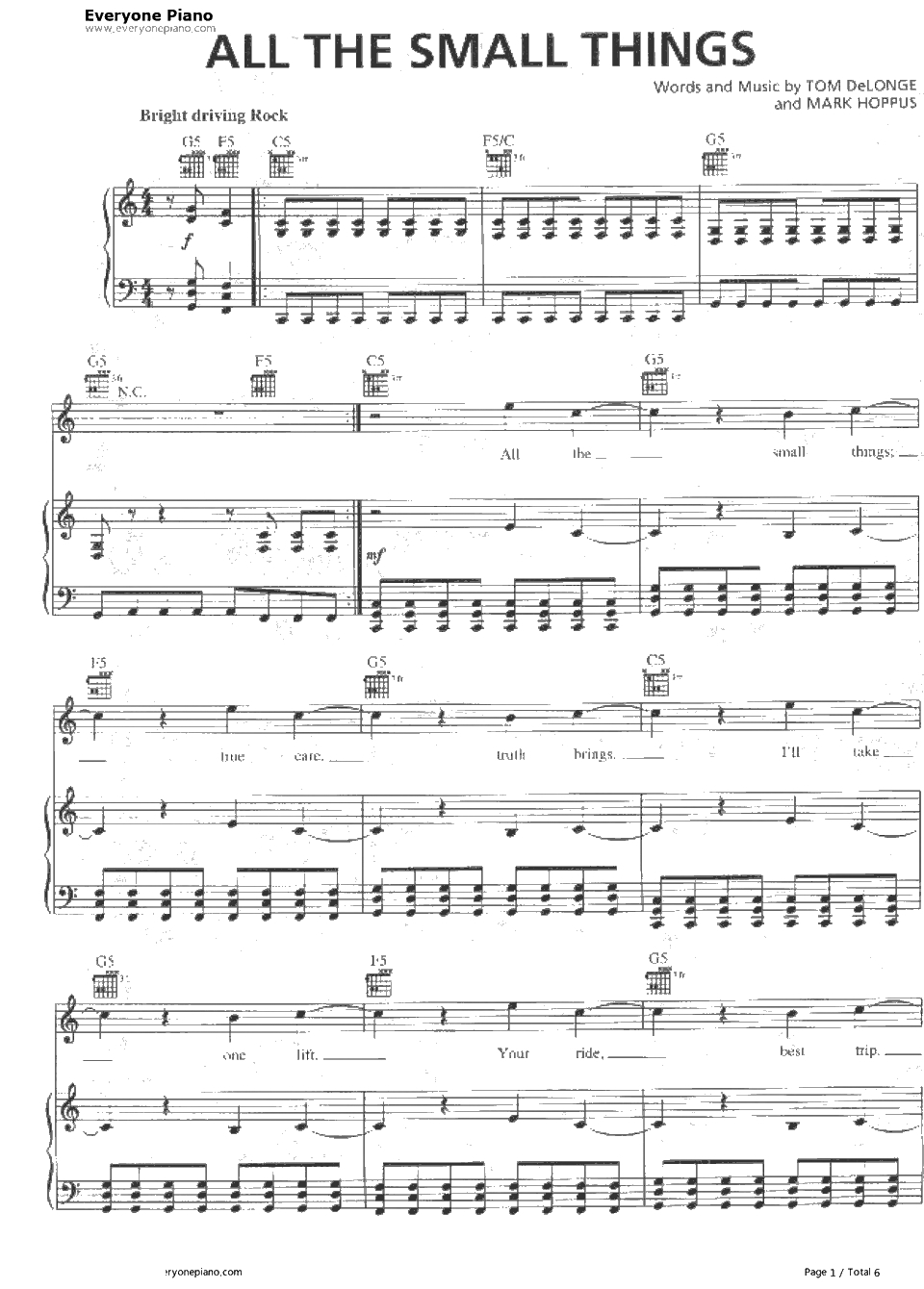 All the Small Things钢琴谱-Blink-1821