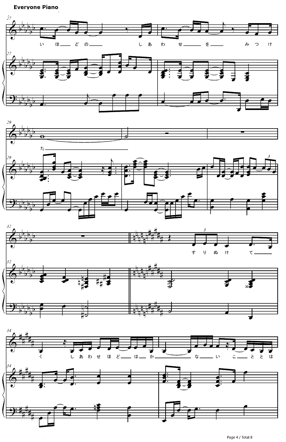 飞び方を忘れた小さな鸟钢琴谱-MISIA　-星海传说3主题曲4