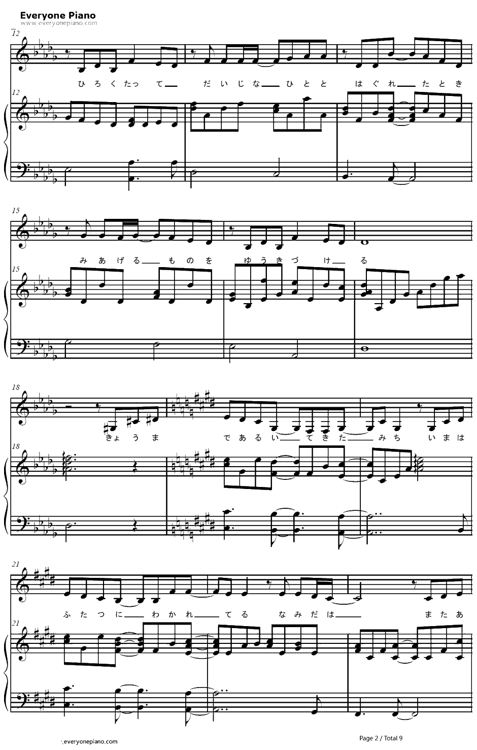 明日は明日の君が生まれる钢琴谱-ChocolovefromAKB48-骷髅男ED2