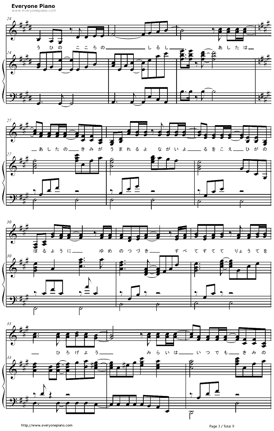 明日は明日の君が生まれる钢琴谱-ChocolovefromAKB48-骷髅男ED3