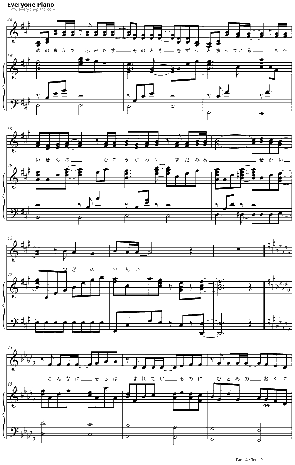 明日は明日の君が生まれる钢琴谱-ChocolovefromAKB48-骷髅男ED4