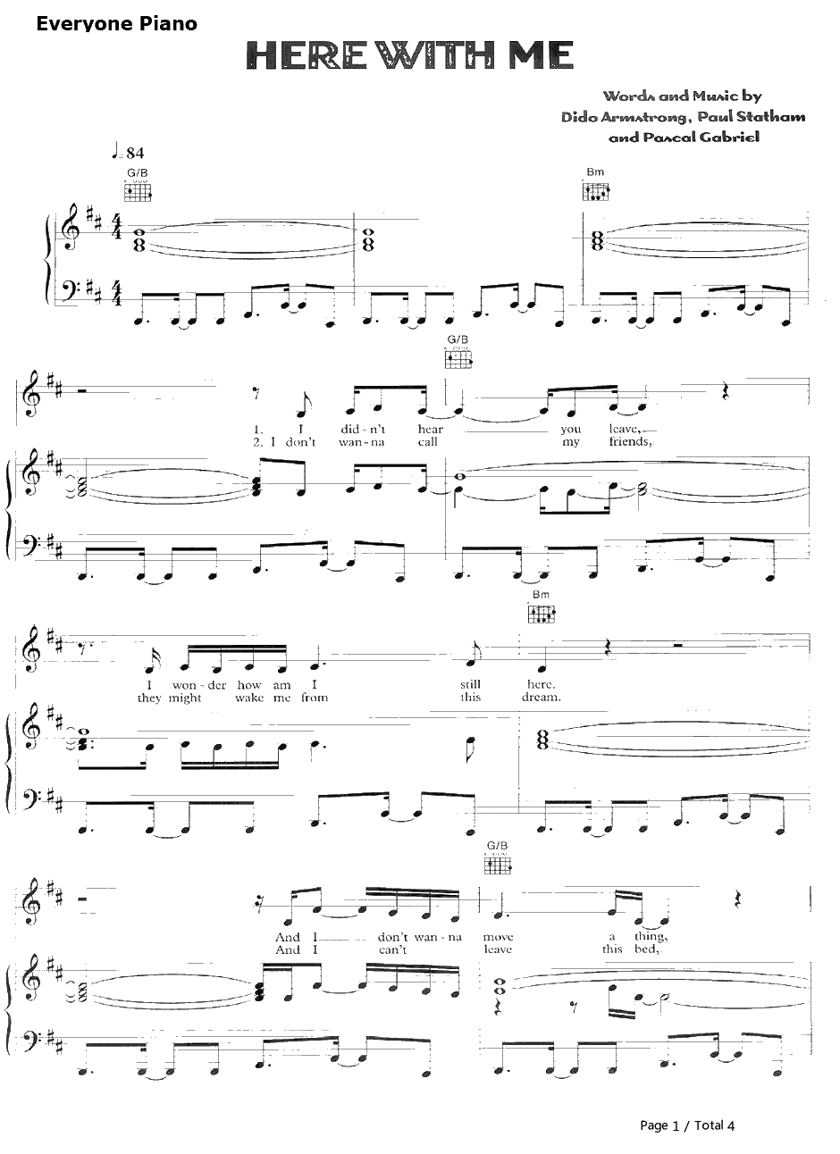 Here with Me钢琴谱-Dido1