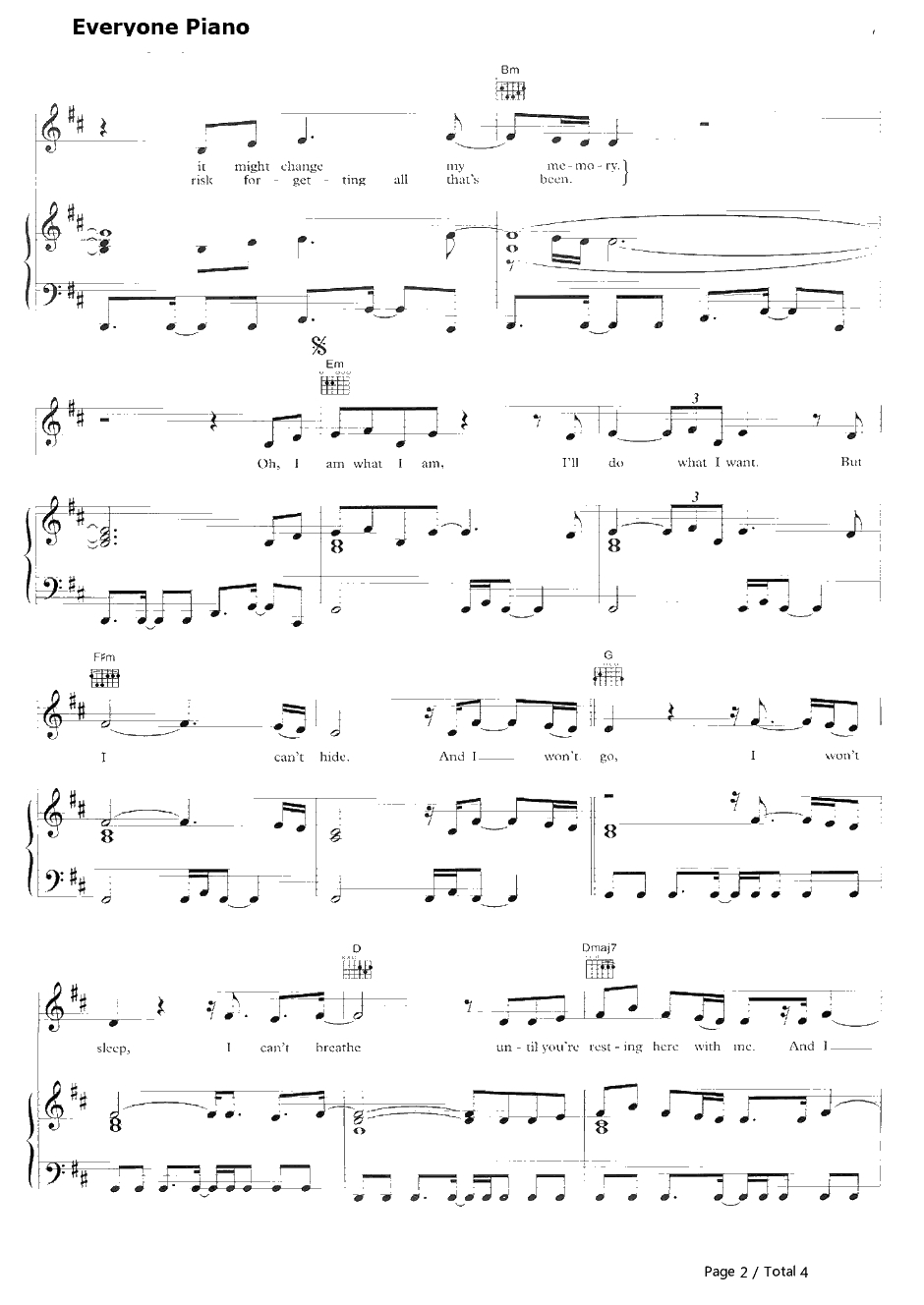 Here with Me钢琴谱-Dido2