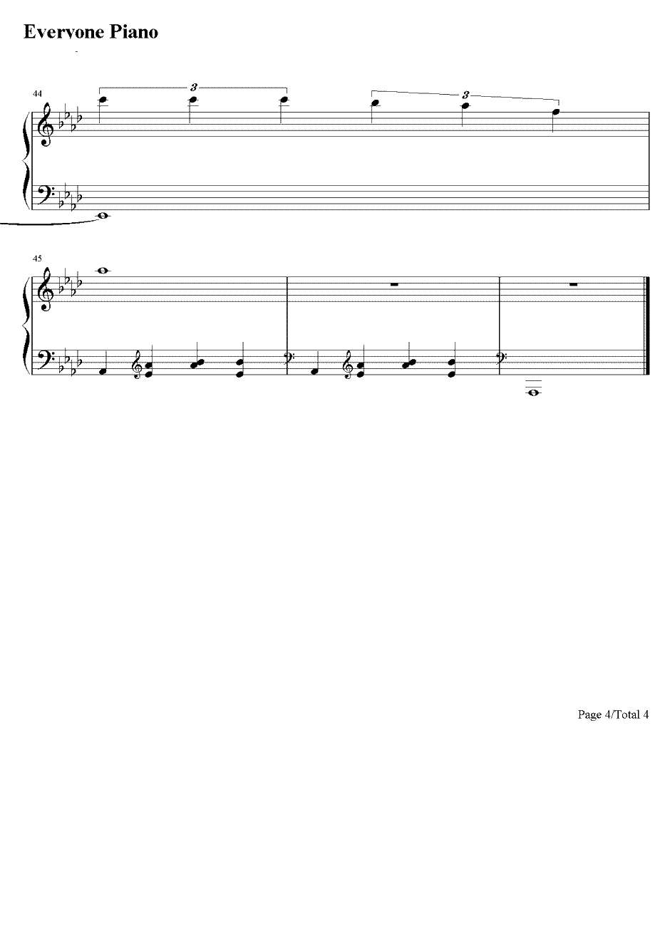 一笑而过钢琴谱-那英4