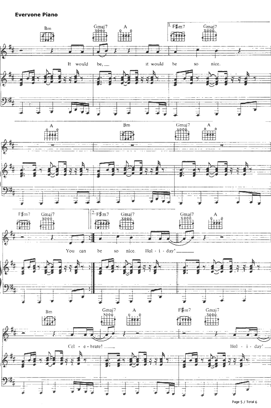 Holiday钢琴谱-Madonna5