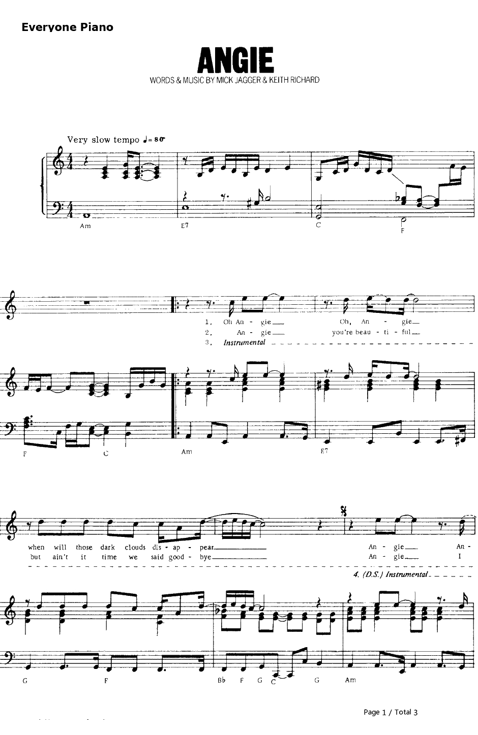 Angie钢琴谱-TheRollingStones1