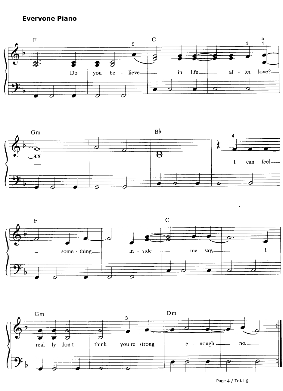 Believe钢琴谱-Cher4