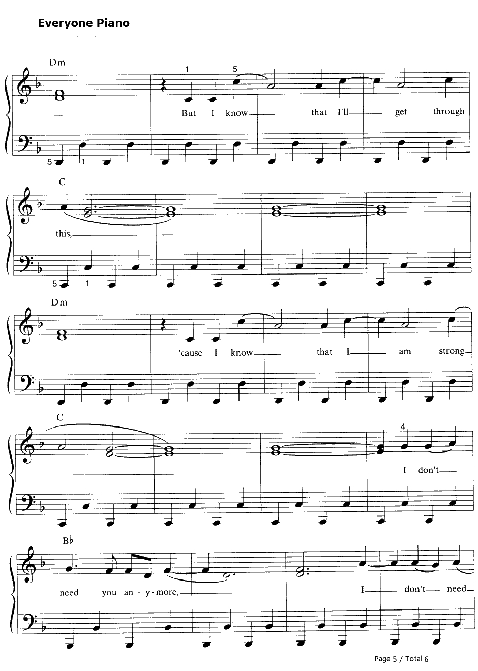 Believe钢琴谱-Cher5