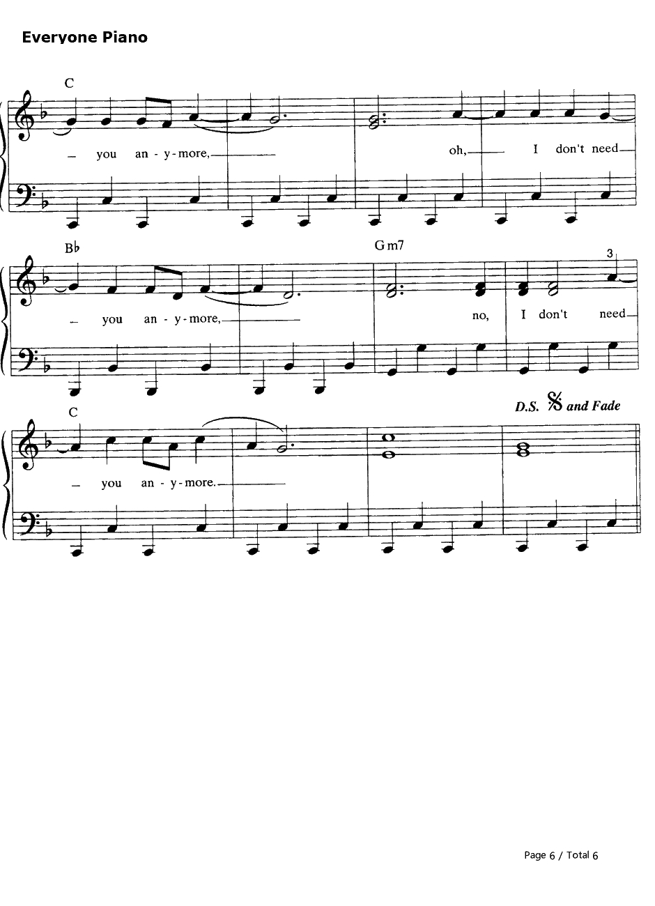 Believe钢琴谱-Cher6