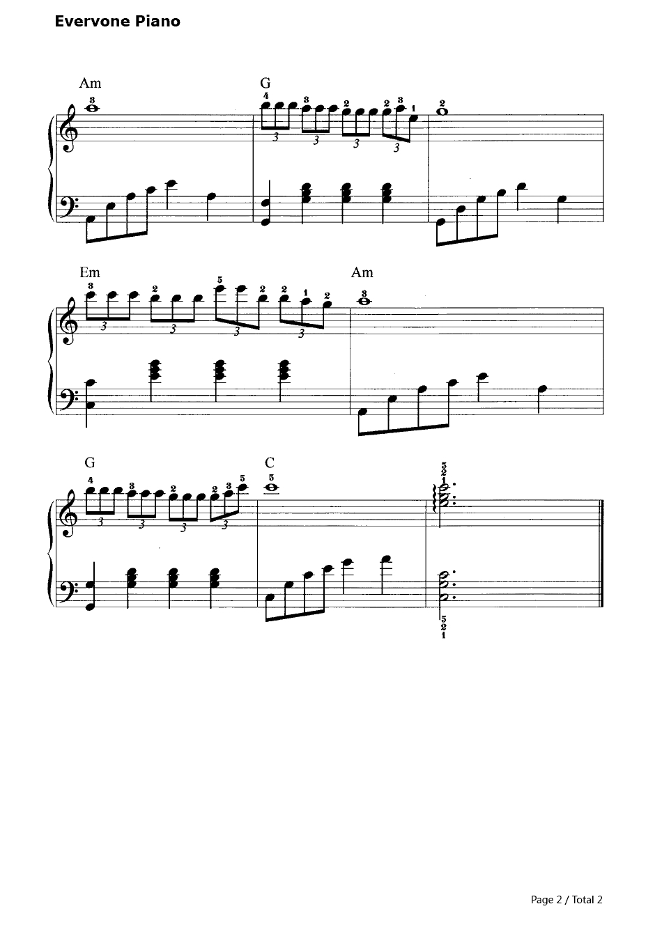 云河钢琴谱-邓丽君2