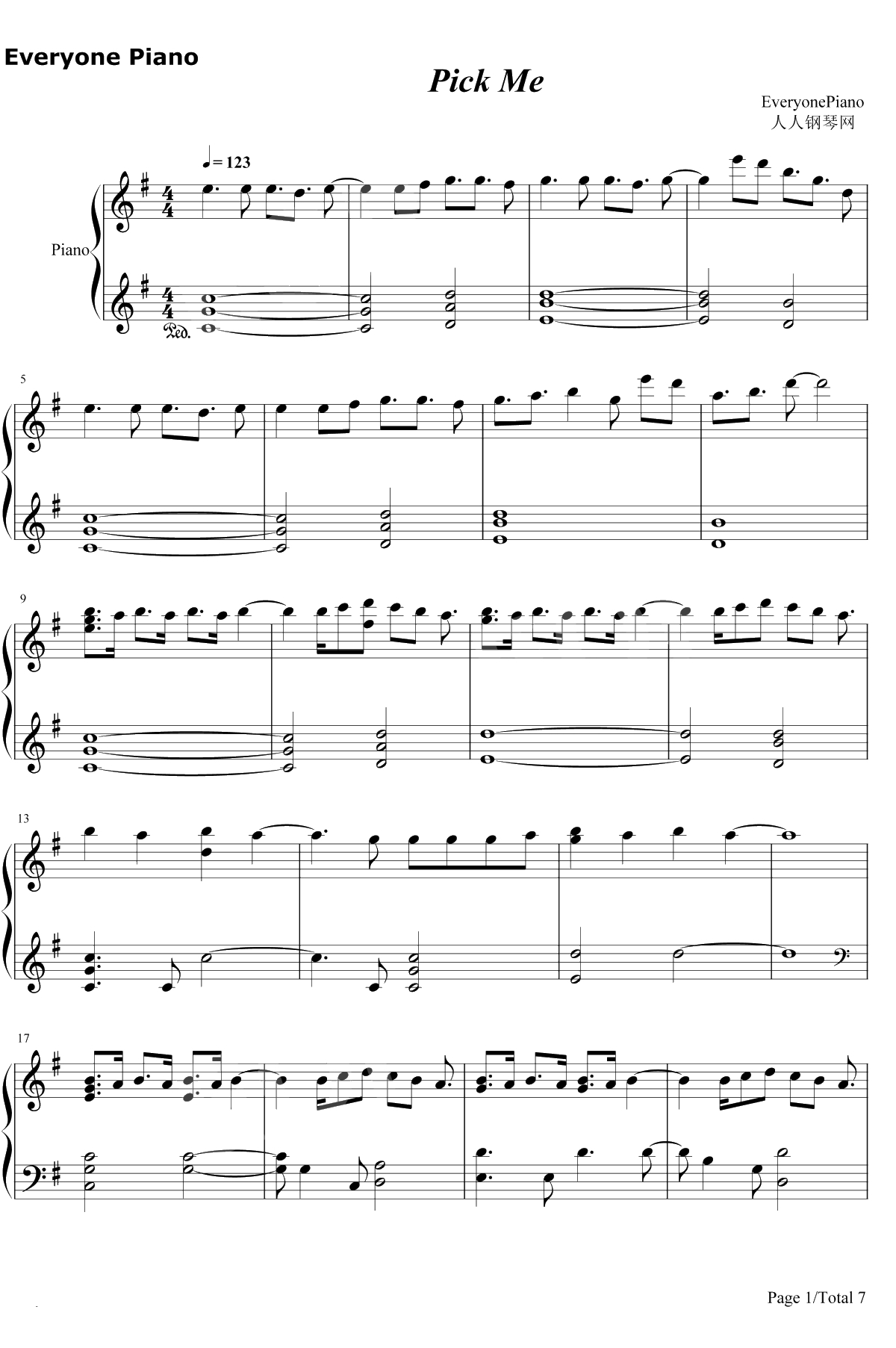 Pick Me钢琴谱-CJ E&M1