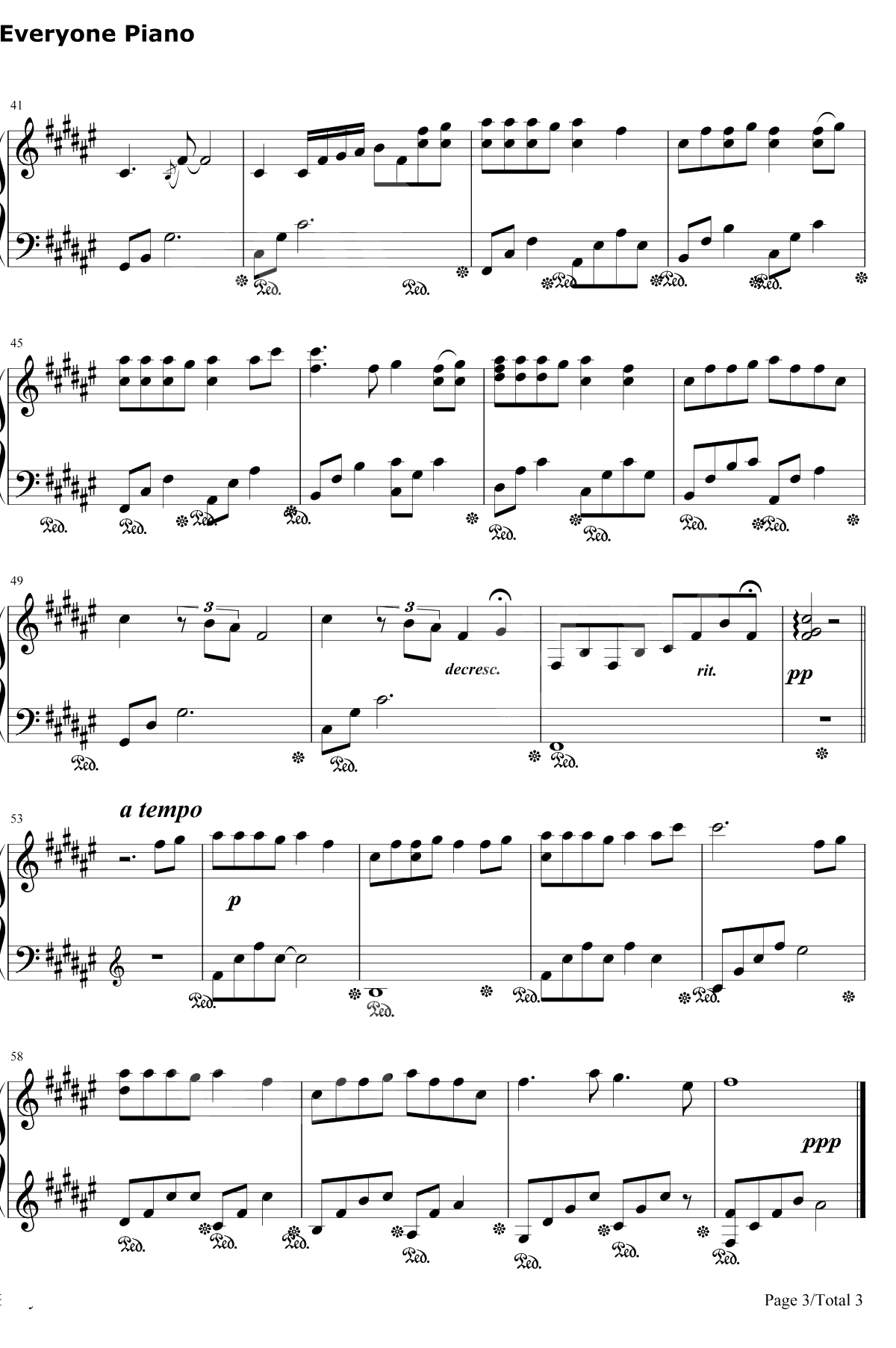 いつかのひかり钢琴谱-霜月はるか3