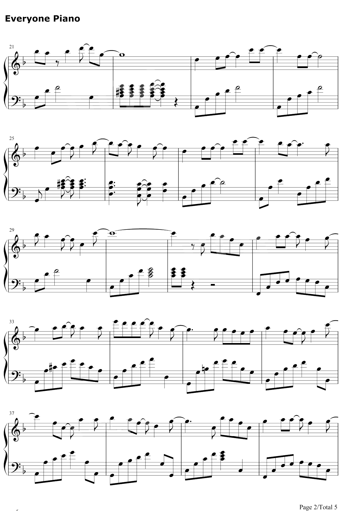 我们的爱没有错钢琴谱-胡夏-泡沫之夏主题曲2