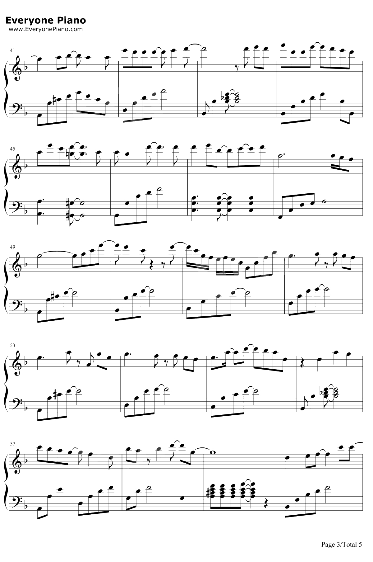 我们的爱没有错钢琴谱-胡夏-泡沫之夏主题曲3