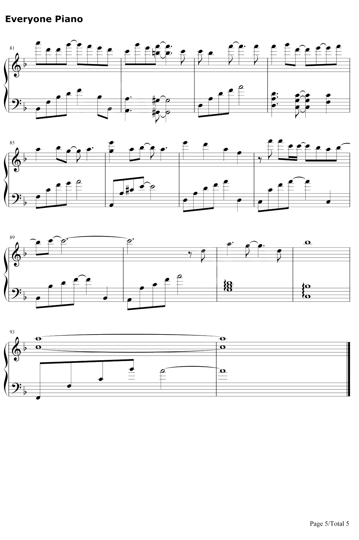 我们的爱没有错钢琴谱-胡夏-泡沫之夏主题曲5