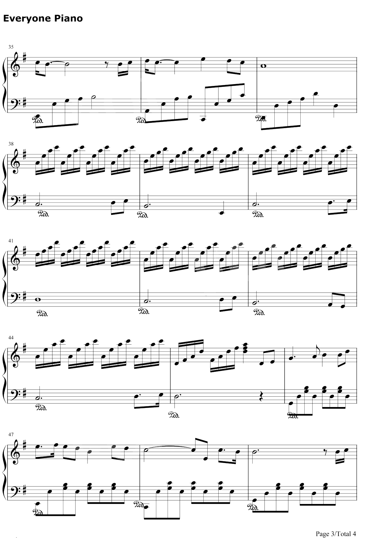 丝绸之路钢琴谱-喜多郎3