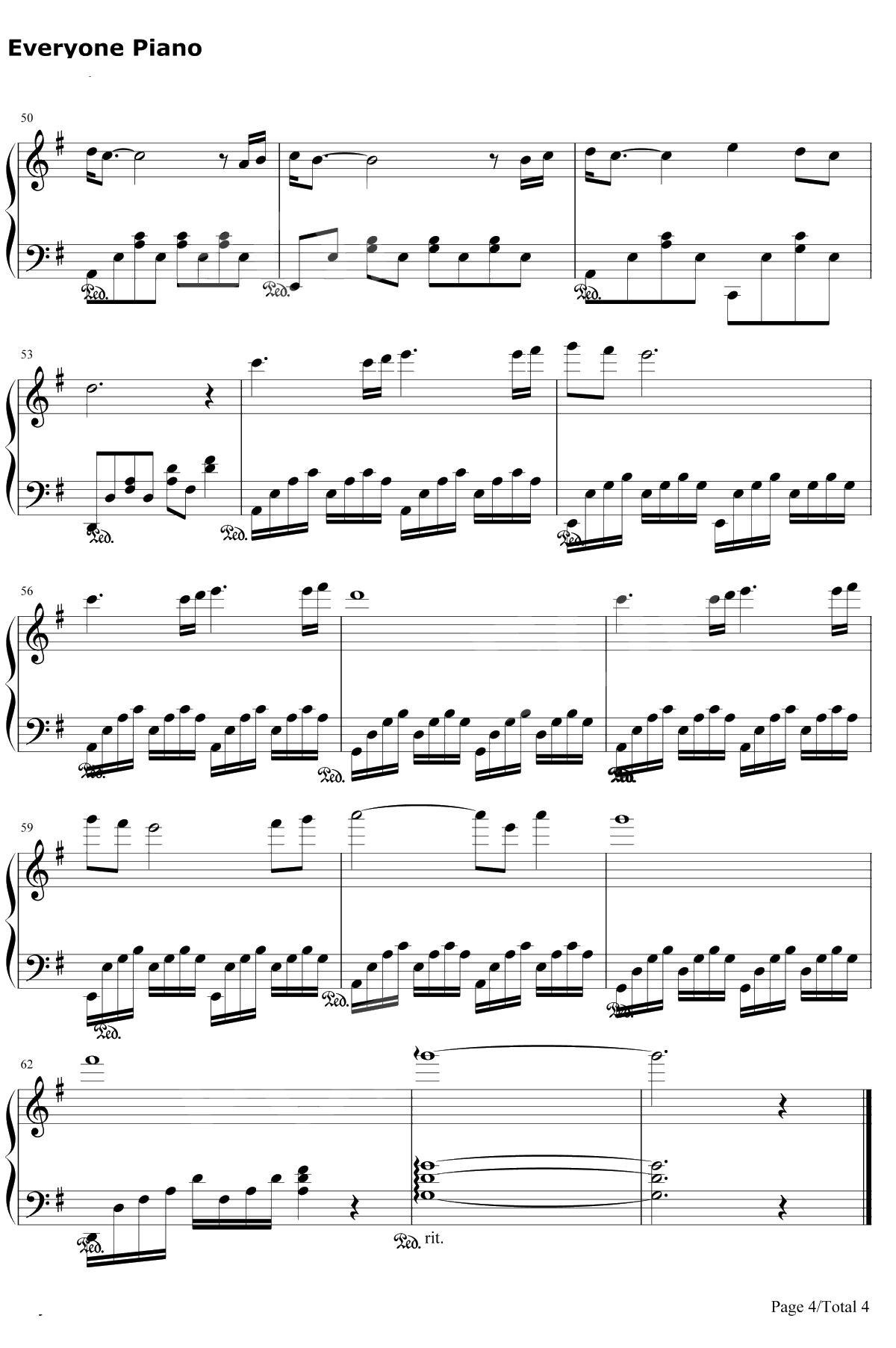 丝绸之路钢琴谱-喜多郎4