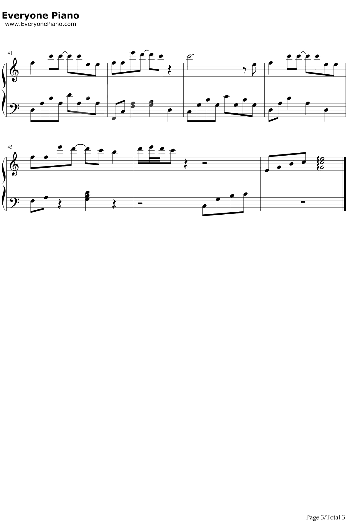 爱你钢琴谱-陈芳语-翻糖花园片尾曲3